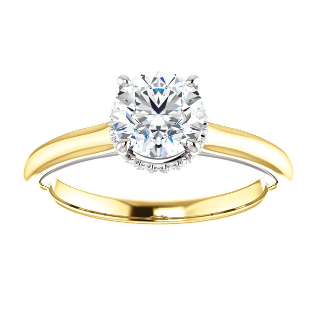 1 carat two tone diamond engagement ring