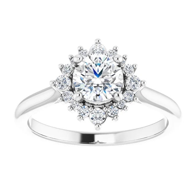 Snowflake Diamond Engagement Ring 