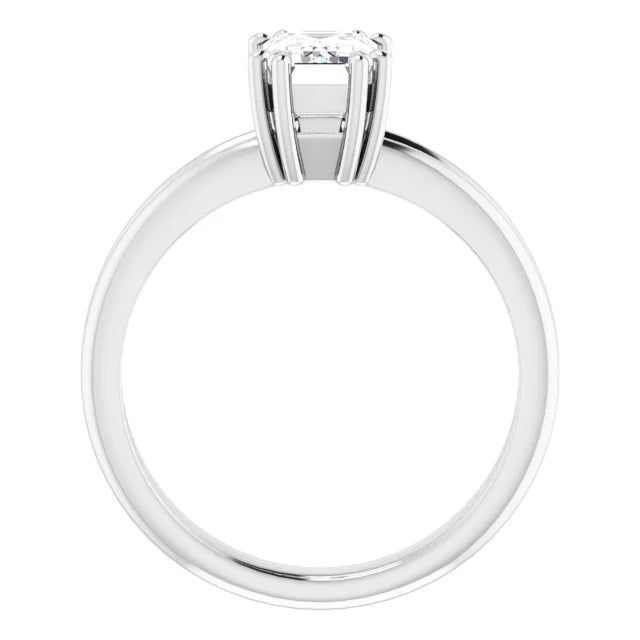 Solitaire emerald cut engagement ring