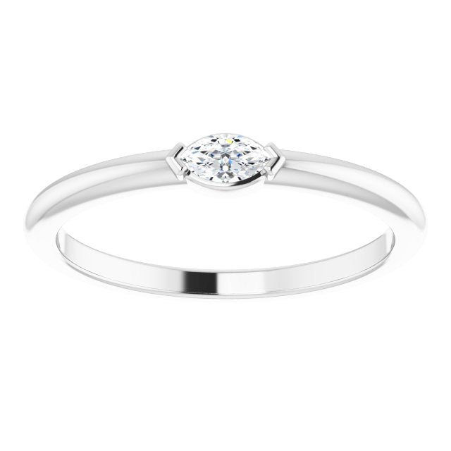 White gold marquise stacking ring