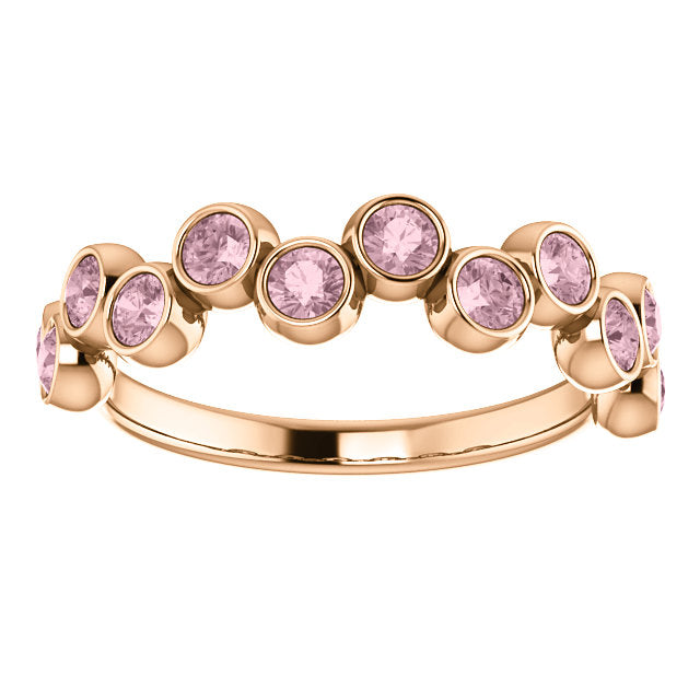 Rose gold pink sapphires ring
