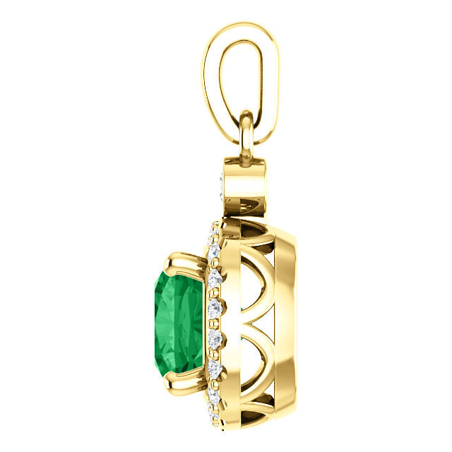Yellow Pendant with Emerald and Diamonds - Lumi Jewelry