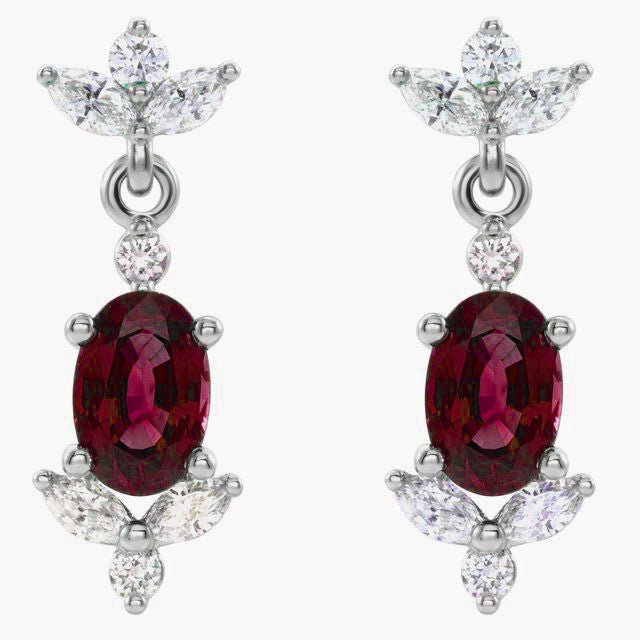 Ruby Diamond Drop Luxury Earrings