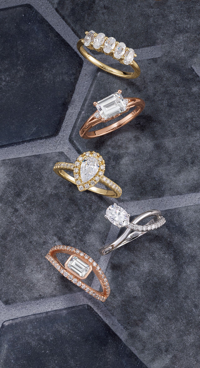 Collection of diamond anniversary rings