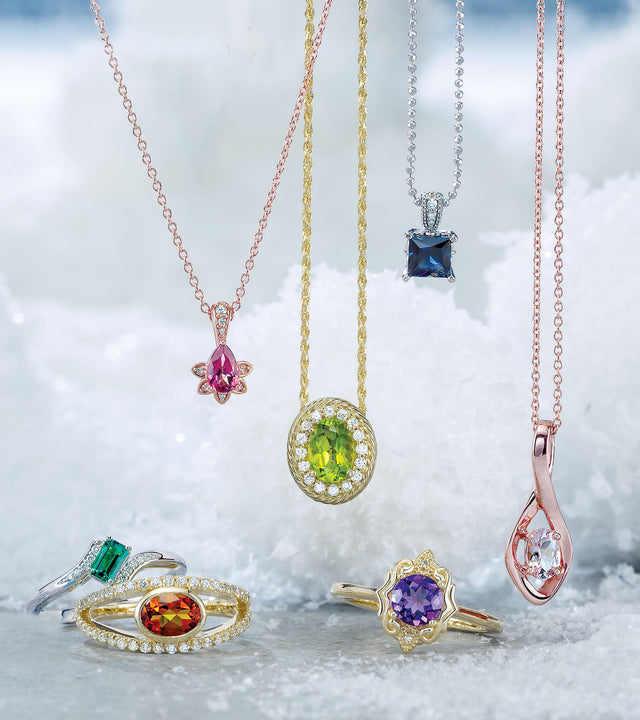 Sapphire, emerald, Ruby, Topaz, Aquamarine, Citrine rings earrings and pendants
