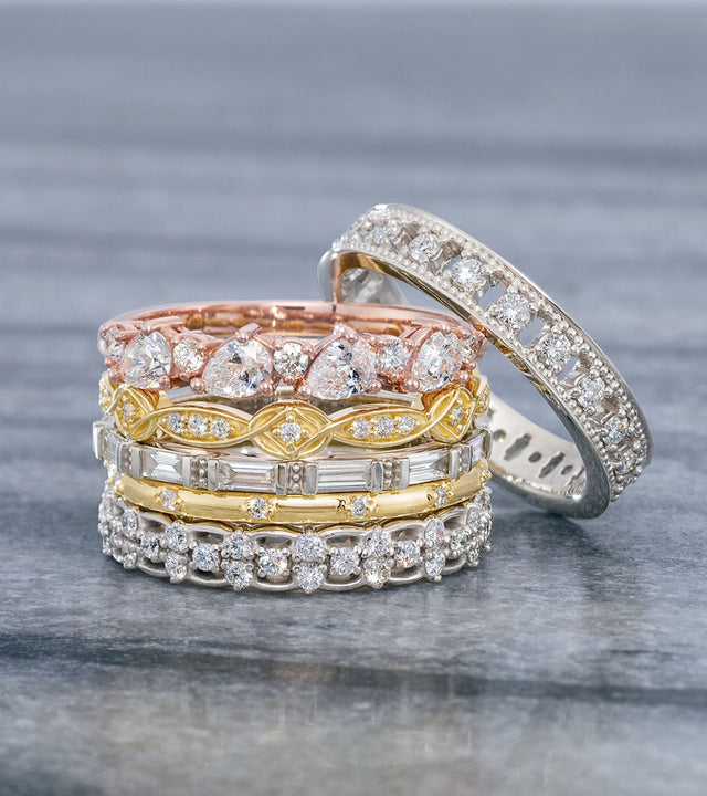 Classic wedding bands and diamond eternity rings