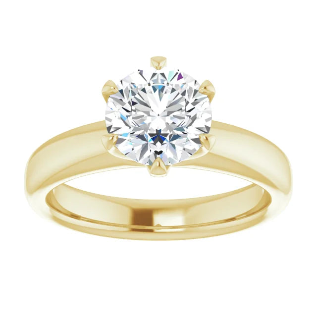 1.5 carat lab-grown diamond engagement ring set in 14K yellow gold