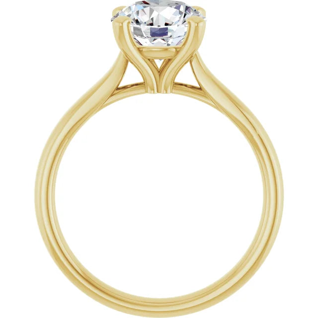 2 ct lab-grow diamond engagement ring  set in yellow gold