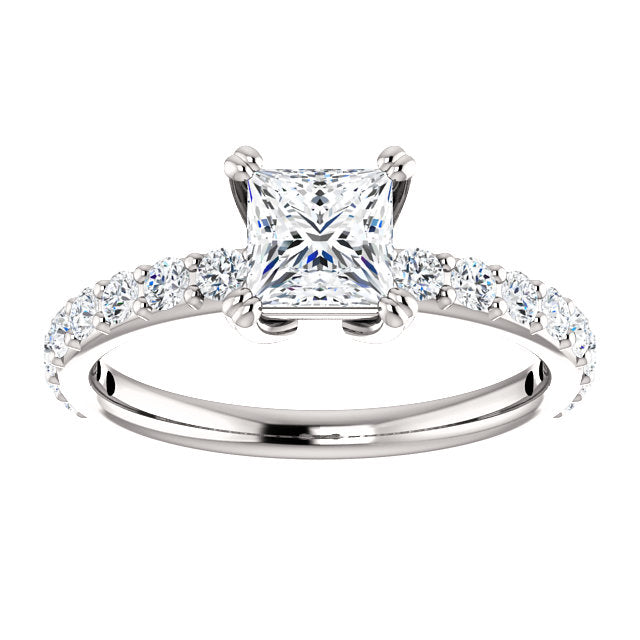 Princess cut lab-grown diamond engagement ring