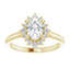Yellow gold diamond halo engagement ring