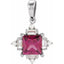 Garnet pendant with diamonds