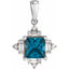 London Blue Topaz pendant with diamonds