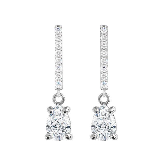 Pear diamond drop earrings