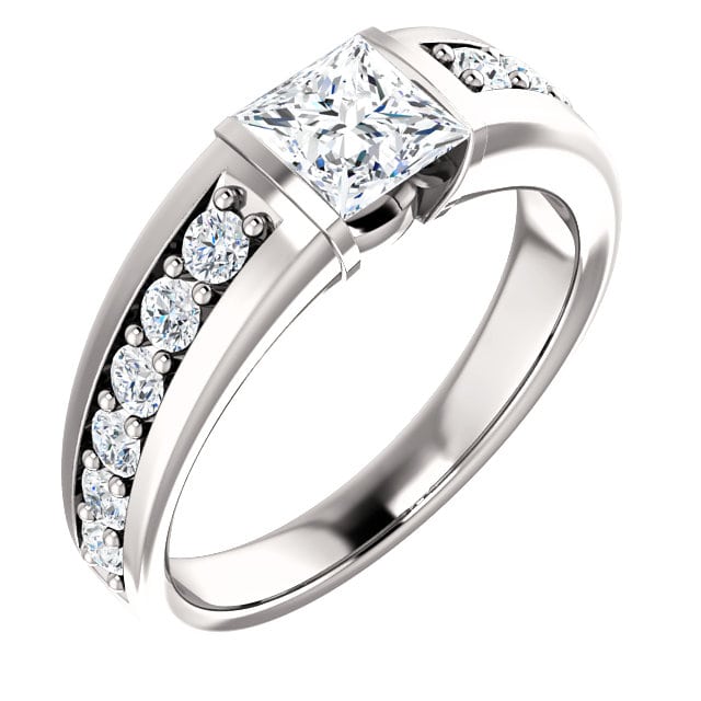 modern lab-grown diamond engagement ring