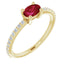 Natural Ruby and Diamond Ring on Yellow Gold