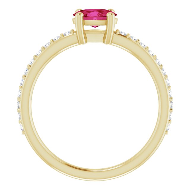 Ruby and Diamond Yellow  Gold Ring