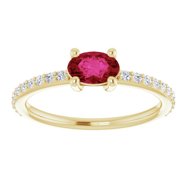 Natural Ruby Ring with Diamonds