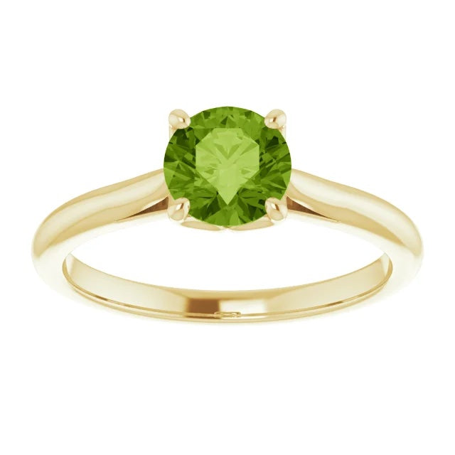 Natural Green Sapphire Solitaire Ring