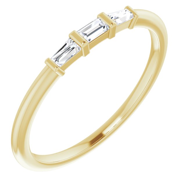 3 Stone Baguette Stacking Ring - Lumi Jewelry