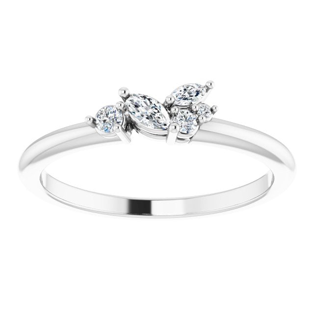 Marquise diamond stackable ring