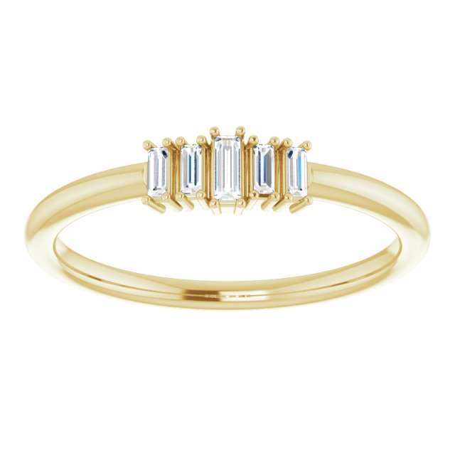 Baguette diamonds yellow gold ring