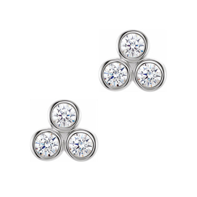 Bezel set diamond stud earrings