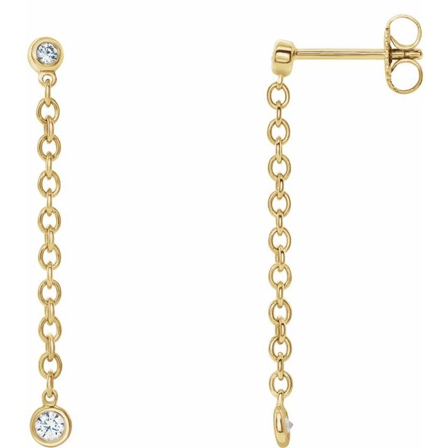 Yellow chain diamond earrings