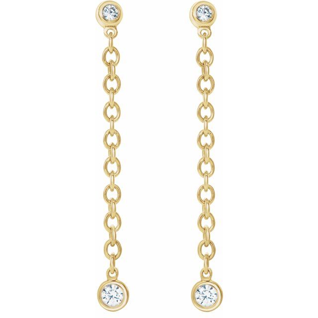 Yellow Gold Chain diamond earrings