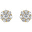 Yellow gold cluster diamond earrings