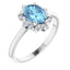 Aquamarine ring with Diamonds