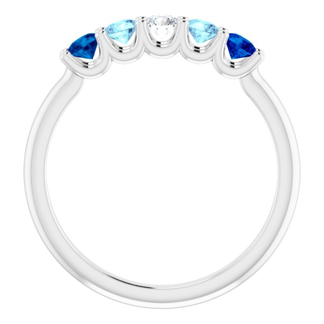 Blue gemstone ring set in white gold