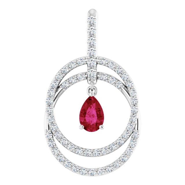 ruby pendant with diamonds