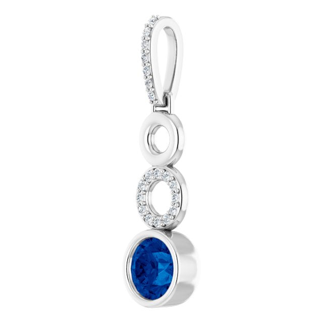 Bezel set Sapphire and Diamond Pendant - Lumi Jewelry