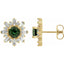 Yellow snowflake earrings with green tourmaline