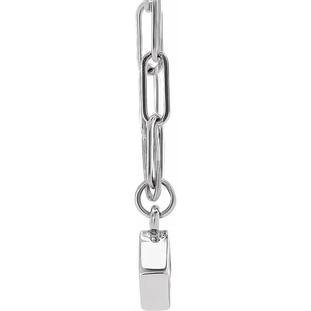 Paperclip Chain Necklace with Princess Diamond - Lumi Jewelry