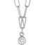 White gold paperclip chain necklace with diamond