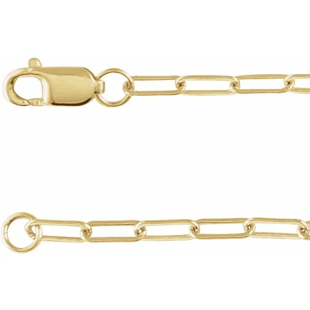 Yellow Gold paperclip Chain