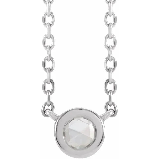 White gold necklace with rose cut diamond