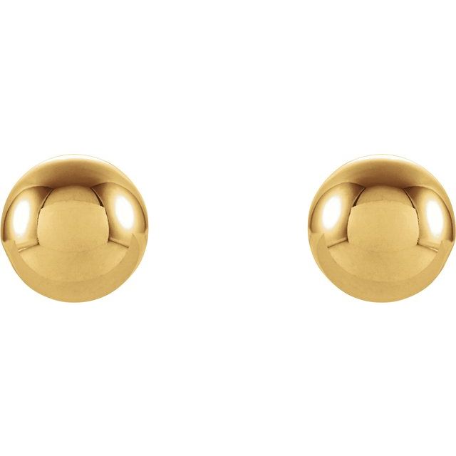 Yellow gold ball earrings