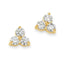 3 stone diamond yellow gold earrings