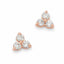 3-stone rose gold diamond earrings