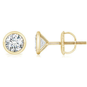 bezel-diamond-stud-earrings