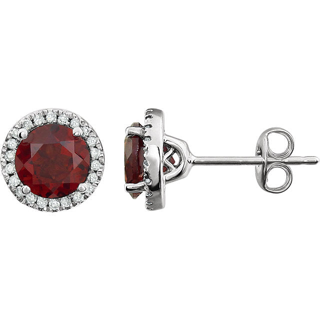 Ruby Earrings with Diamonds - Lumi Jewelry