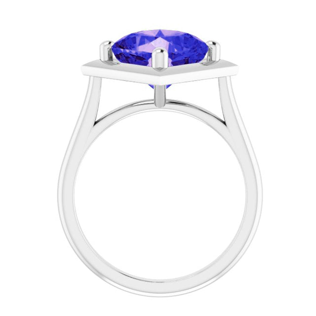 GIA certified sapphire silver ring
