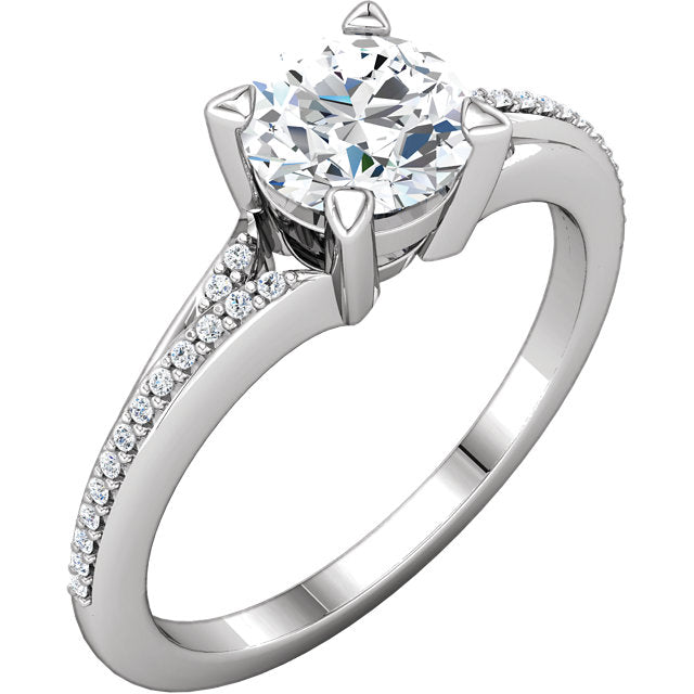 Diamond Engagement Ring accented with diamonds