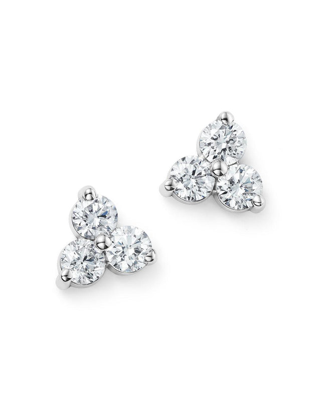 3-stone diamond white earrings
